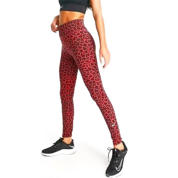 Nike Training Dri-FIT One Tights Glitter Leopard leggings M - Picture 1 of 7
